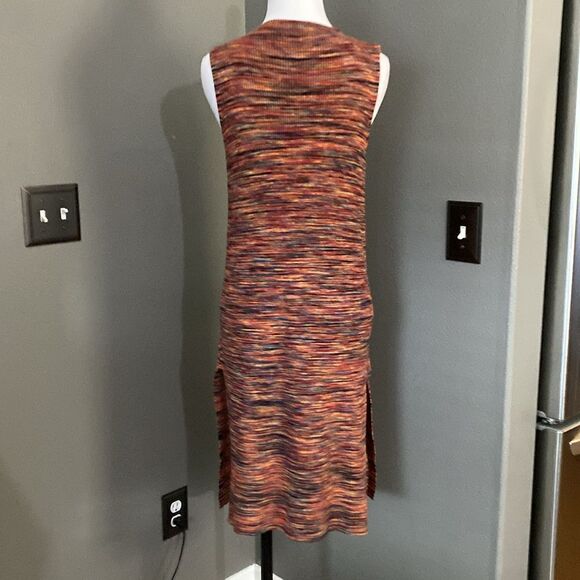 Anthropologie multicolor ribbed mock neck sleeveless tunic top - Picture 9 of 10